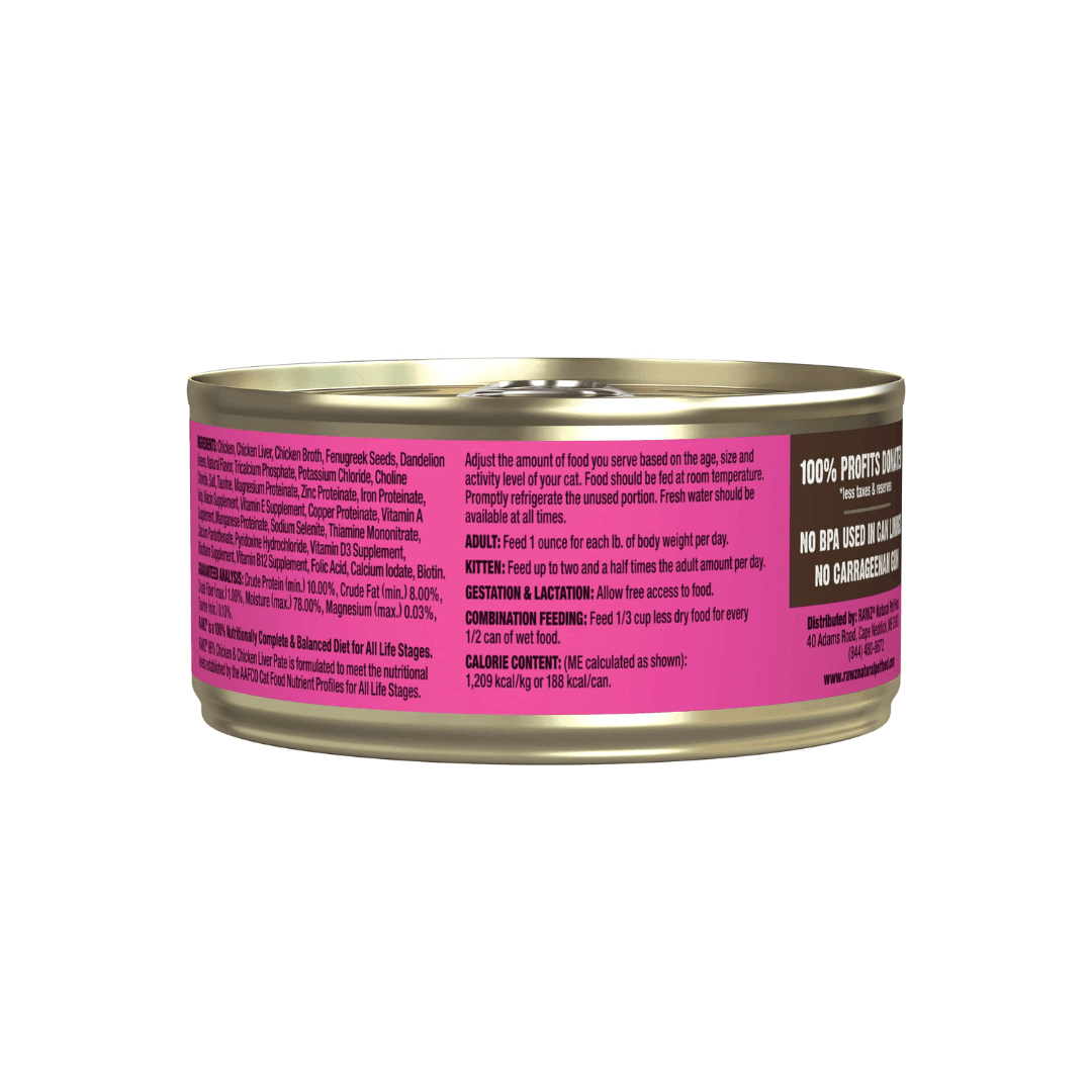 Rawz Wet Cat Food - 96% Chicken & Chicken Liver Pate Canned - Toronto Pets