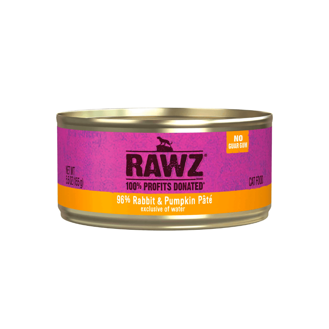 Rawz Wet Cat Food - 96% Rabbit & Pumpkin Pate Canned - Toronto Pets