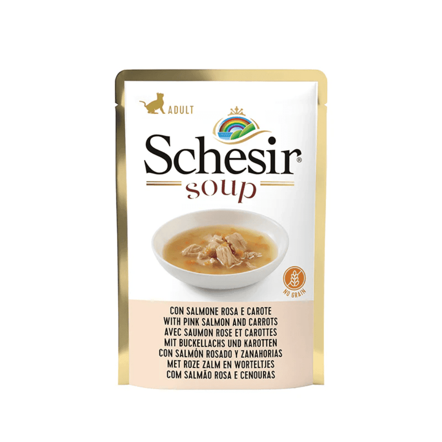 Schesir Wet Cat Food - Soup Salmon & Carrots in Jelly Pouch - Toronto Pets