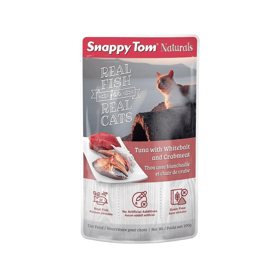 Snappy Tom Naturals Wet Cat Food - Tuna, Whitebait and Crab Pouch - Toronto Pets