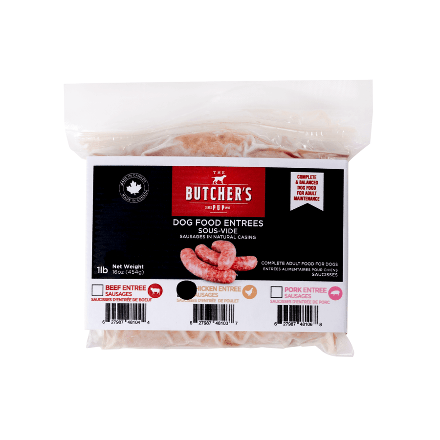 The Butcher's Pup Frozen Dog Food - Chicken Sous - Vide Sausages - Toronto Pets