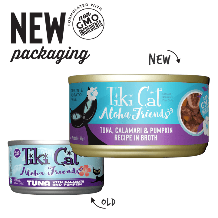 Tiki Cat Wet Cat Food - Aloha Friends Tuna, Calamari & Pumpkin in Broth Canned - Toronto Pets