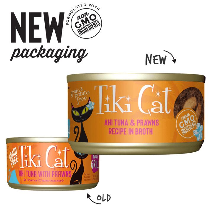 Tiki Cat Wet Cat Food - Manana Grill Ahi Tuna & Prawns in Broth Canned - Toronto Pets