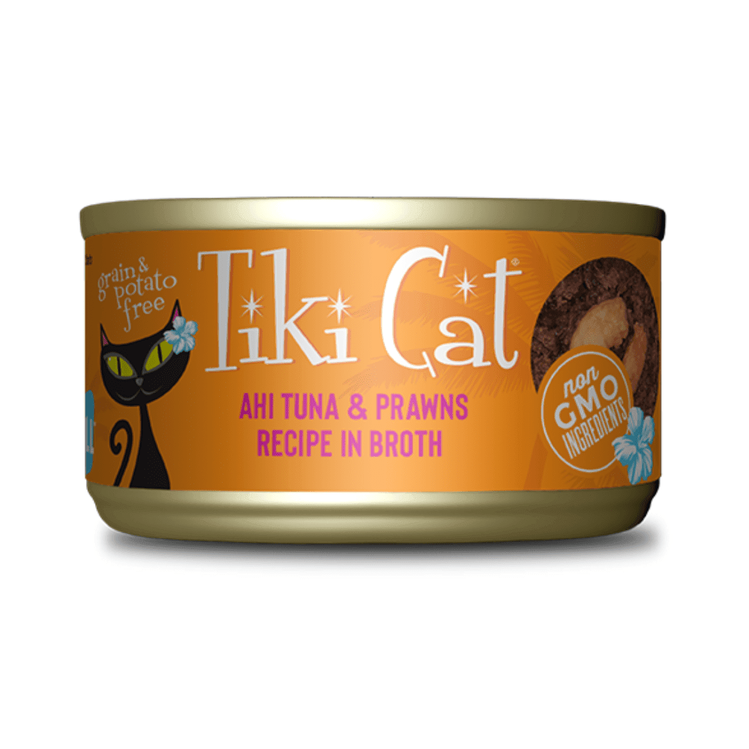 Tiki Cat Wet Cat Food - Manana Grill Ahi Tuna & Prawns in Broth Canned - Toronto Pets