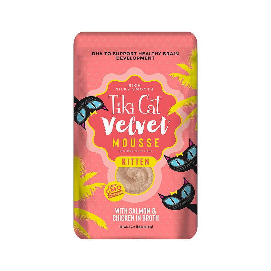 Tiki Cat Wet Cat Food - Velvet Mousse Salmon & Chicken Kitten Pouch - Toronto Pets