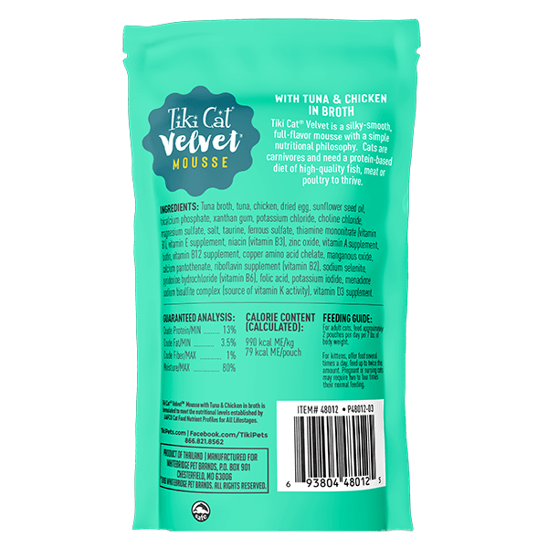 Tiki Cat Wet Cat Food - Velvet Mousse Tuna & Chicken Pouch - Toronto Pets