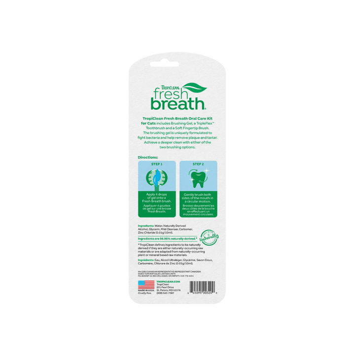 Tropiclean Cat Dental Care - Fresh Breath Oral Care Kit - Toronto Pets