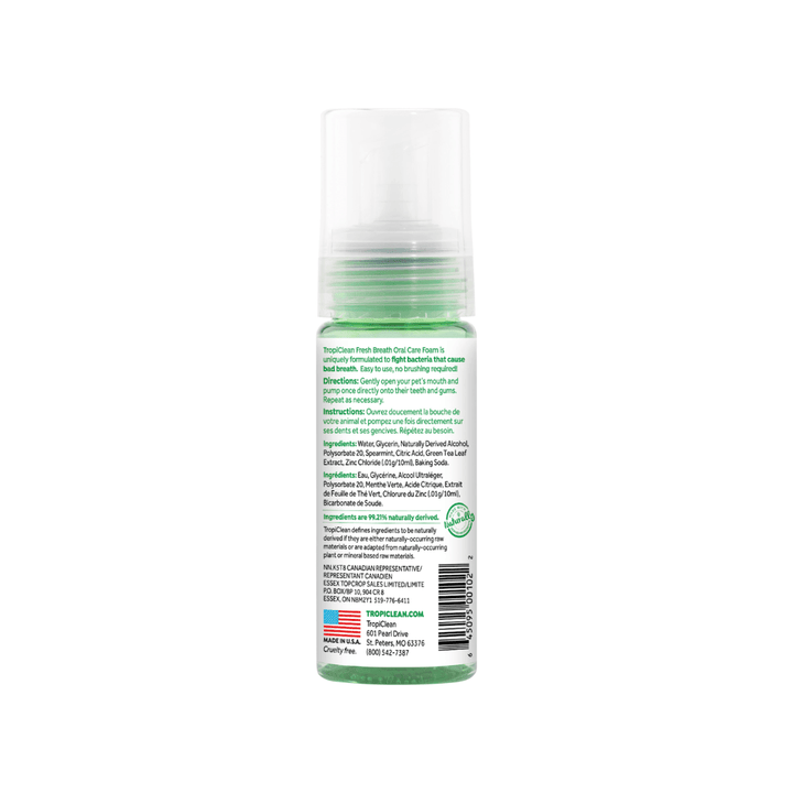 Tropiclean Dog Dental Care - Fresh Breath Oral Care Foam - Toronto Pets