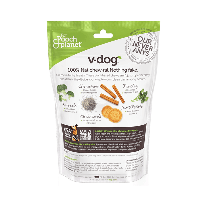 V - Planet Dry Dog Treats - Vegan Breathbones Dental Treats - Toronto Pets