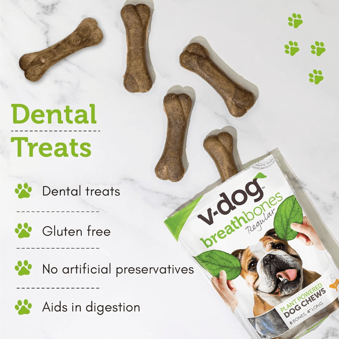 V - Planet Dry Dog Treats - Vegan Breathbones Dental Treats - Toronto Pets