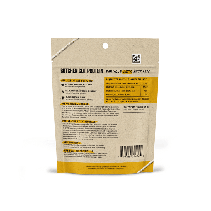 Vital Essentials Freeze - Dried Cat Treats - Raw Duck Liver - Toronto Pets