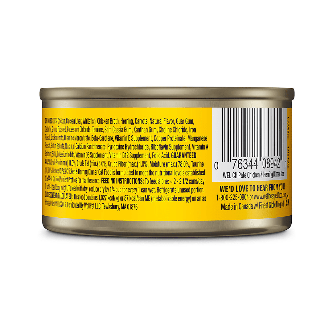 Wellness Wet Cat Food - Chicken & Herring Entree Pate Canned - Toronto Pets