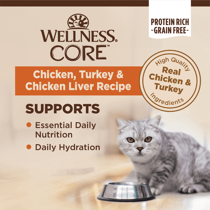 Wellness Wet Cat Food - Core Chicken, Turkey & Chicken Liver Pate Canned - Toronto Pets