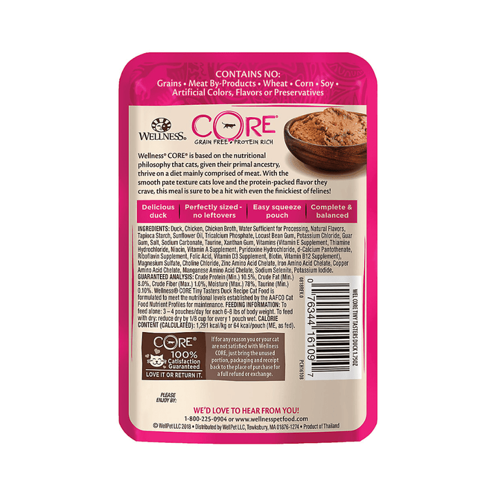 Wellness Wet Cat Food - CORE Tiny Tasters Duck Recipe Pouch - Toronto Pets