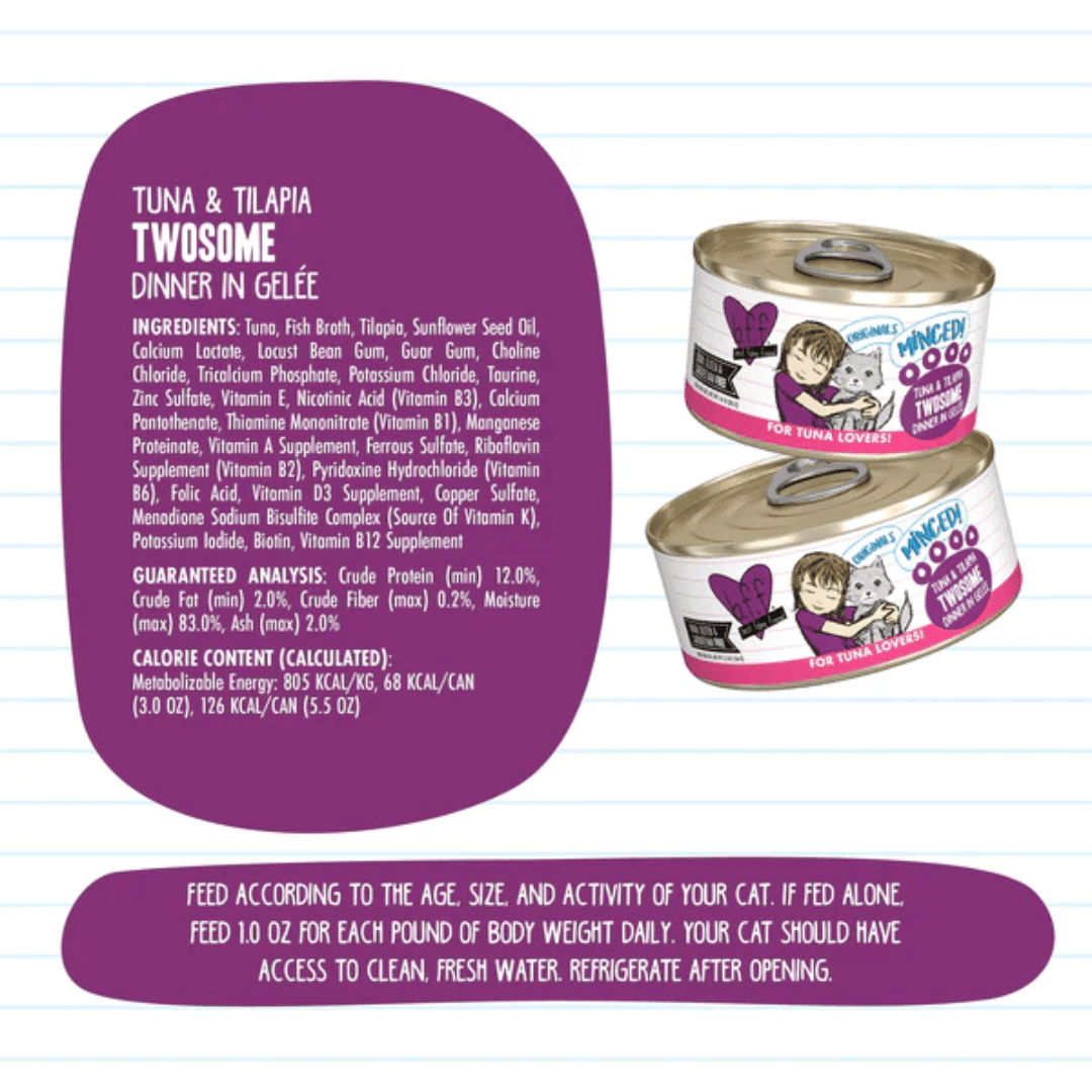 Weruva Wet Cat Food - BFF Minced Tuna & Tilapia Twosome in Gelée Canned - Toronto Pets